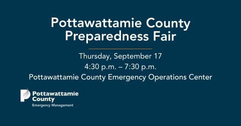 Preparedness Fair - Thursday, September 17 from 4:30-7:30 pm at Pottawattamie County Emergency Operations Center