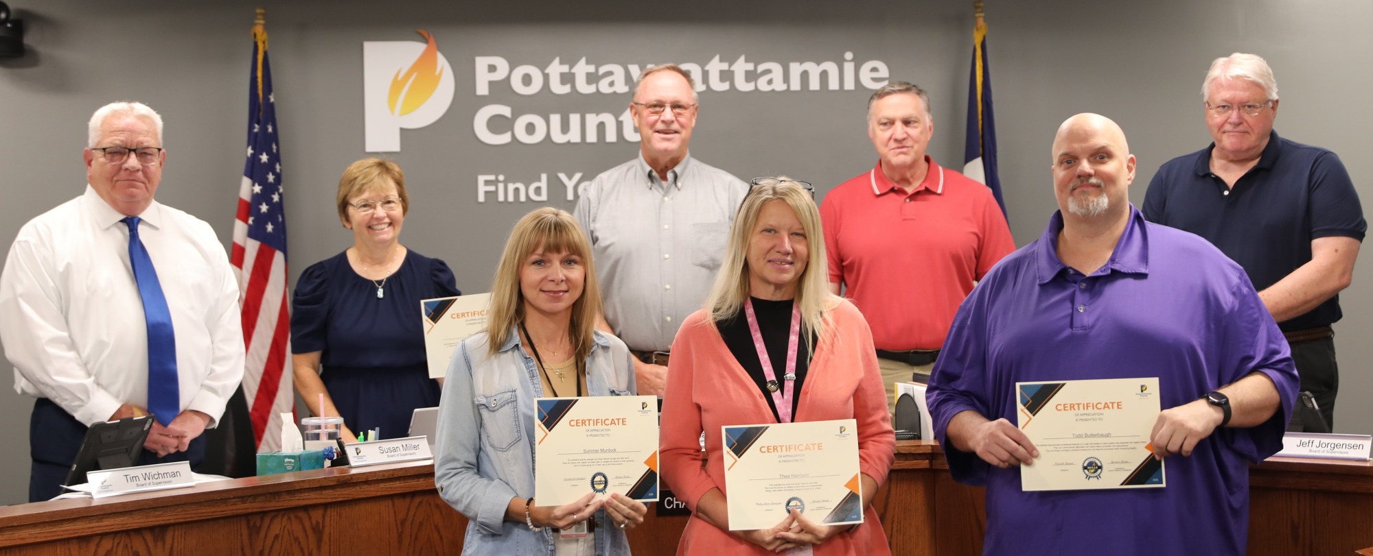 Q2 2026 employee recognition winners with the Board of Supervisors