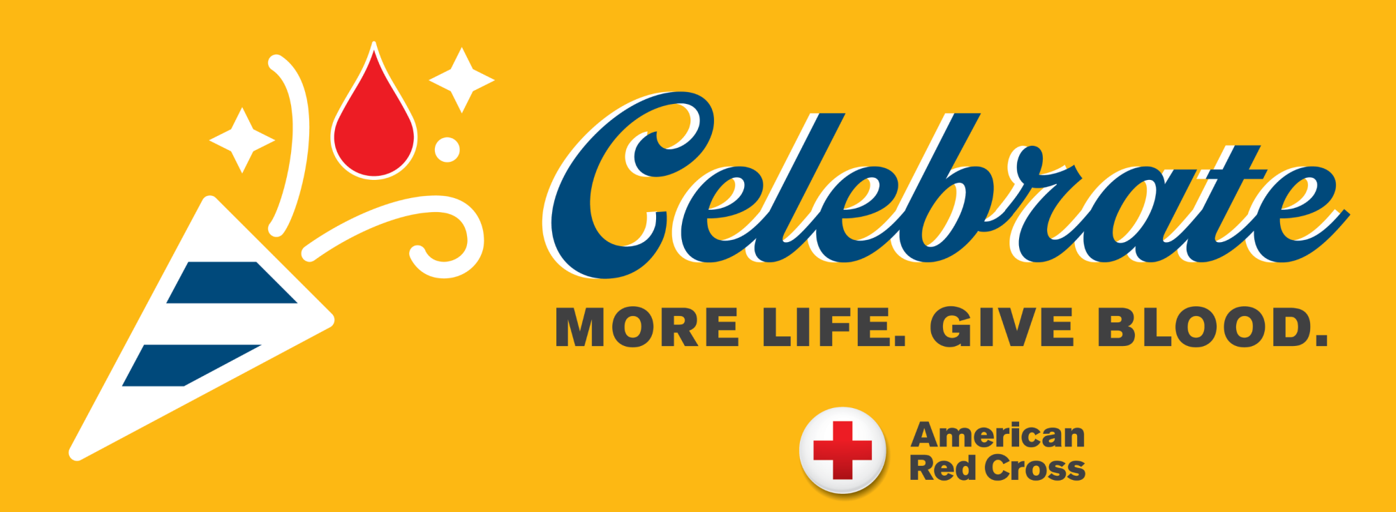 Celebrate More Life Give Blood American Red Cross Logo
