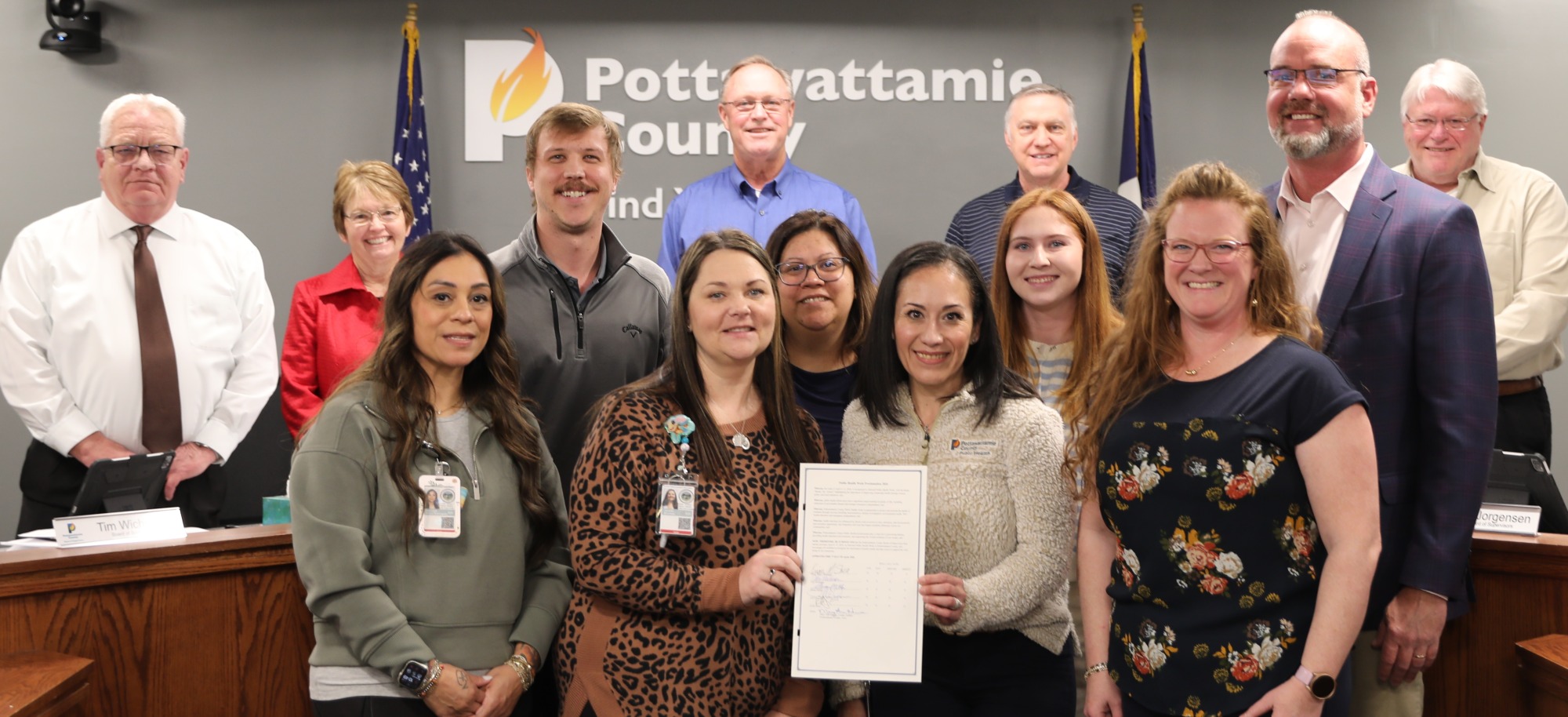 Pottawattamie County Public Health with Board of Supervisors for Public Health Week Proclamation
