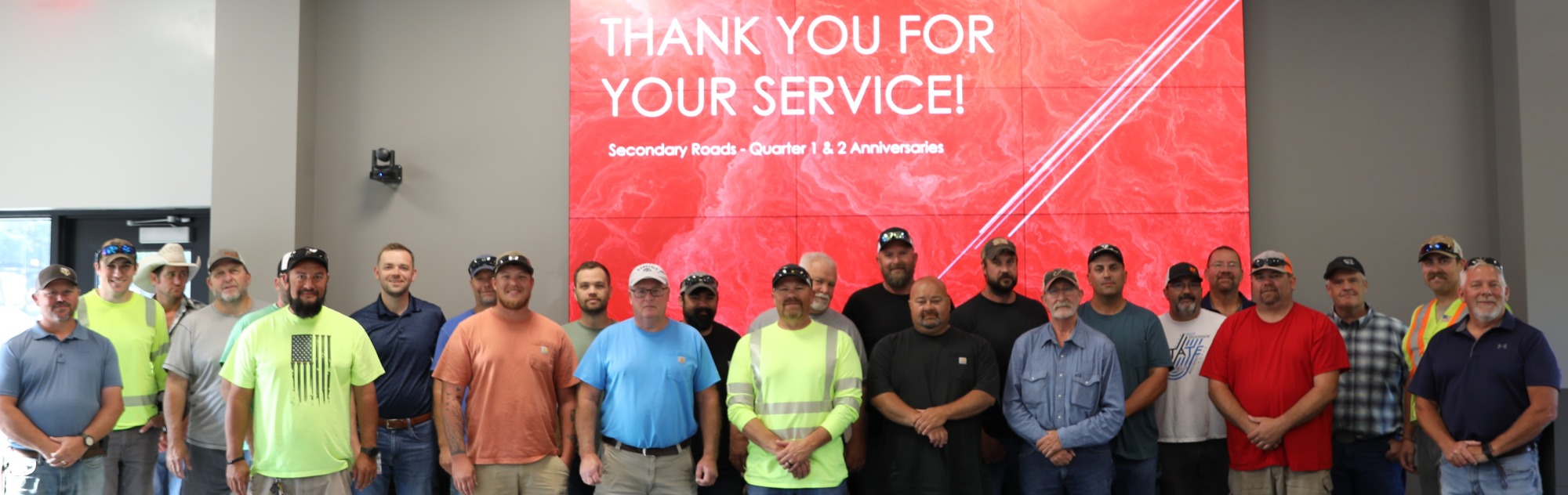 Secondary Roads employees during recognition event 
