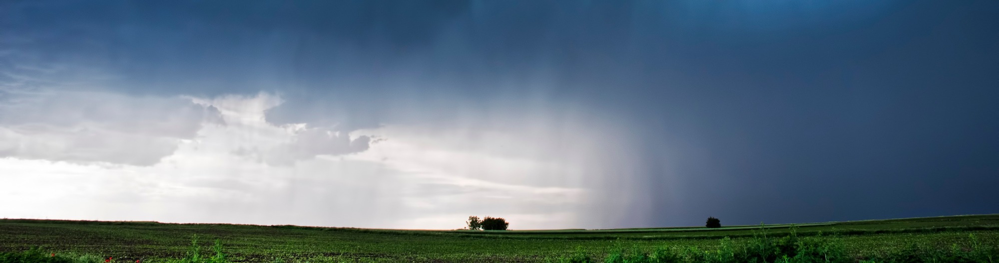 Approaching severe storm over field