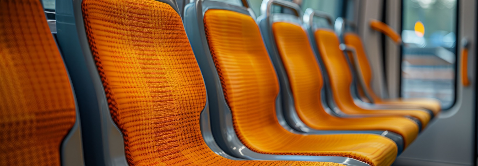 Orange bus seats